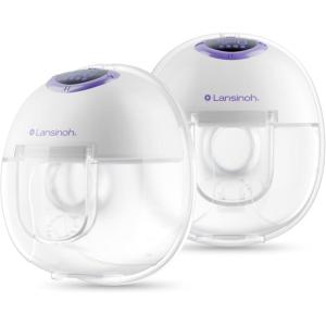 imageLansinoh Discreet Duo Wearable Breast Pump Hands Free Breast Pump 4 Pumping Modes 9 Levels Hospital Strength Suction LED Display LeakResistant Design 2 Breast Flange Sizes Included 24mm ampamp 21mmDiscreetDuo Wearable Pump