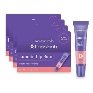 imageLansinoh Lanolin Lip Balm 4 Pack 025 oz Each UltraMoisturizing Lip Care with Natural Lanolin for Dry Chapped Lips