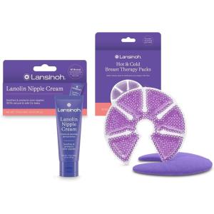 imageLansinoh Lanolin Nipple Cream 141 Ounces and Breast Therapy Packs with Soft Covers 2 Pack Breastfeeding Essentials for MomsLanolin  Therapy Packs