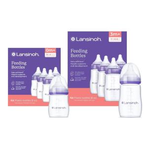 imageLansinoh NaturalWave Newborn Gift Set  4 AntiColic 5oz Bottles with Newborn XS Flow Nipples  4 Breastfeeding 8oz Bottles with MFlow Nipples 8 Pack Total5 oz  XS Flow  4 ct  8 oz  M Flow  4ct